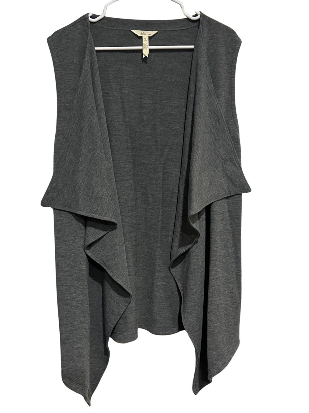 Matilda Jane โCount It Outโ Gray Cardigan Waterfall Vest Womenโs Size Large